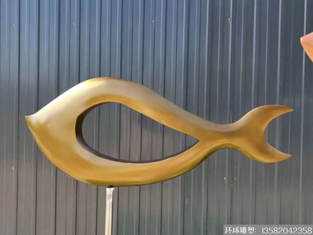 不銹鋼抽象魚(yú)雕塑
